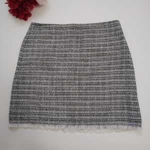 Loft Outlet Black And White Tweed Skirt Size 14